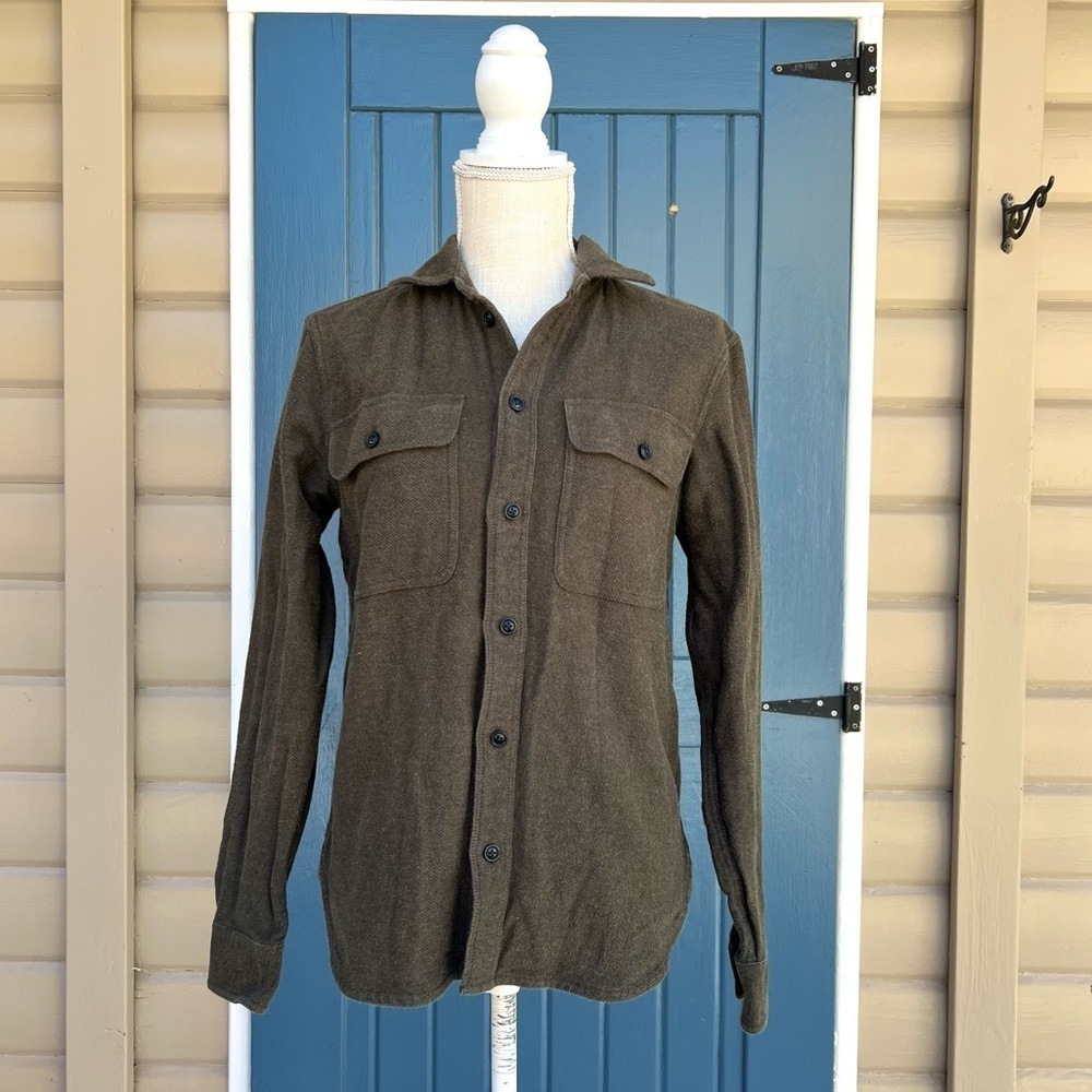 Everlane Shirt Olive Green Heavyweight
Overshirt Flannel Men Size XS